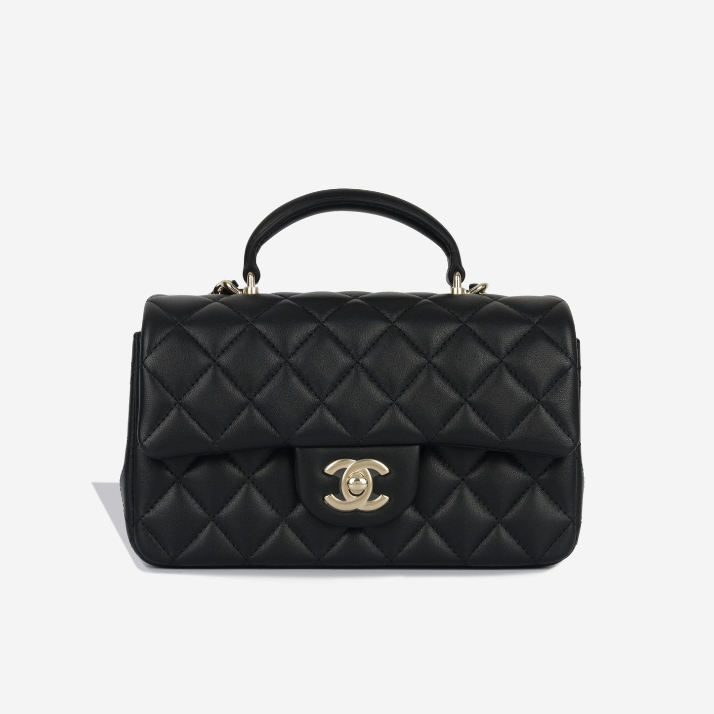 Chanel Classic Flap Lambskin Black Shoulder Bag Style 338