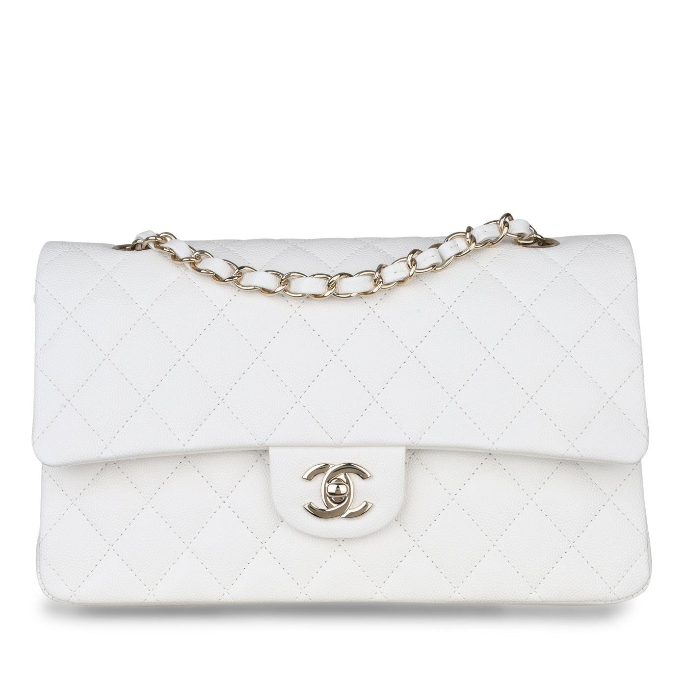 Chanel Medium Classic Flap - White Caviar