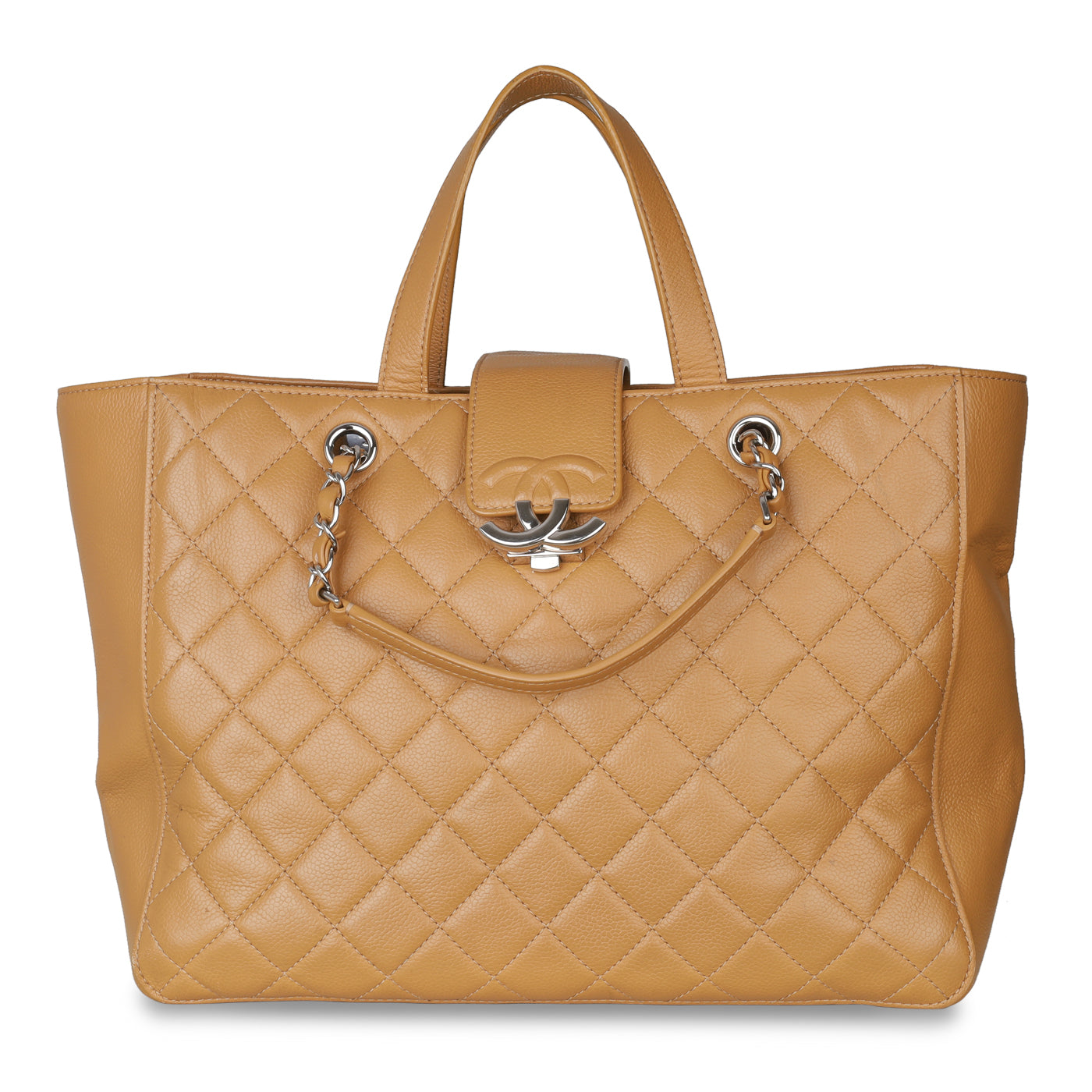 Chanel Luxury Caviar Silver Tote Bag