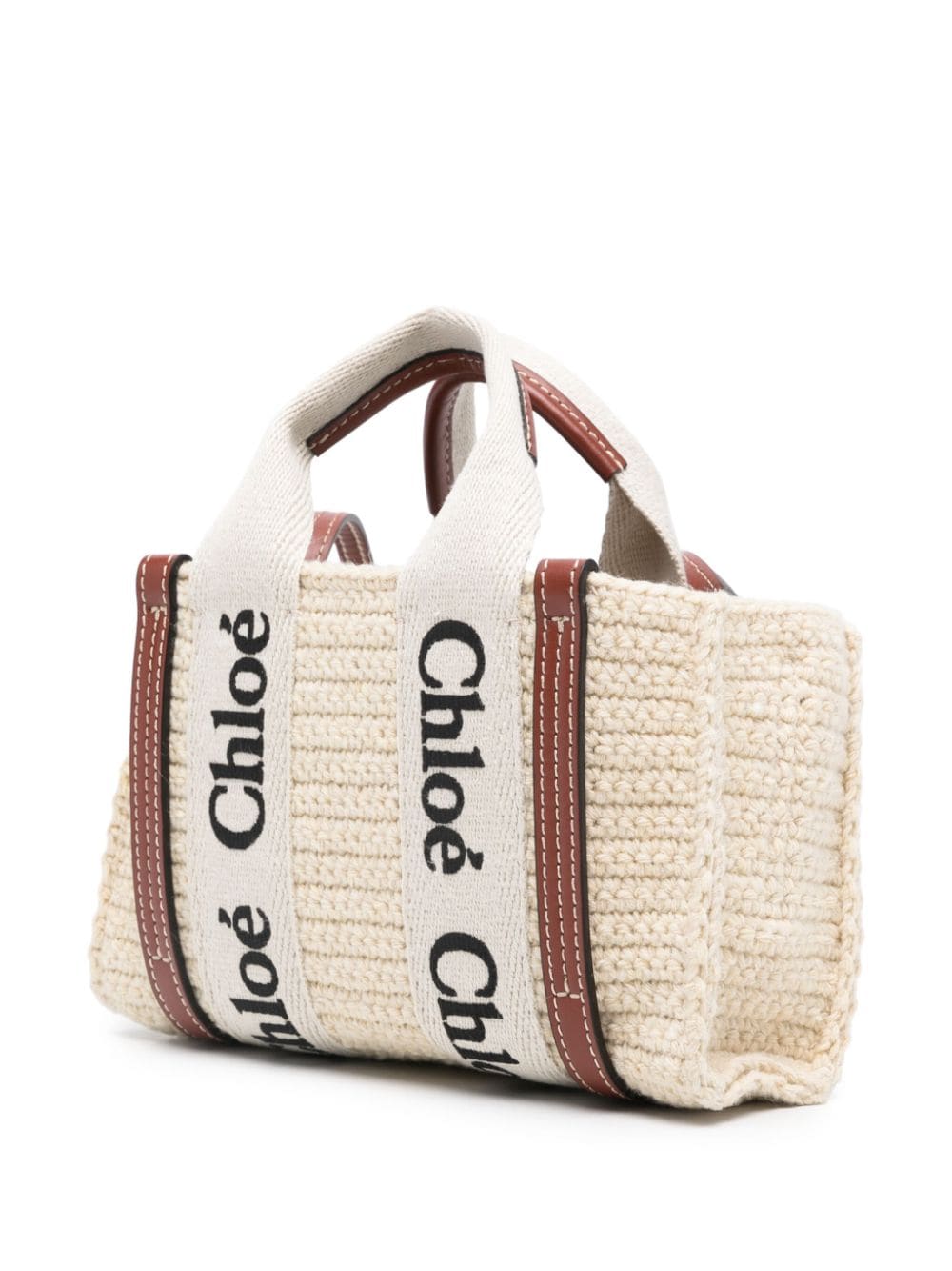 MINI WOODY CROSSBODY BAG IN COTTON AND LEATHER