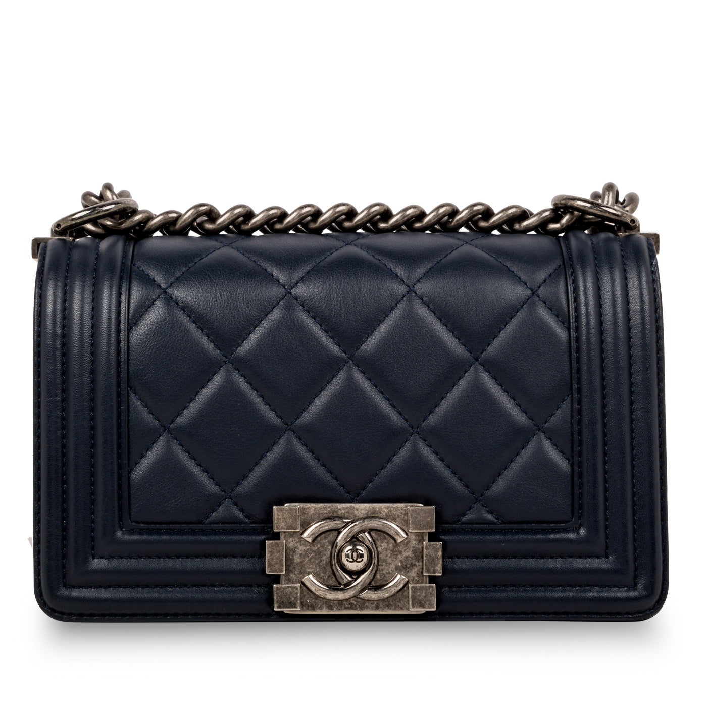 Chanel Boy Bag Lambskin Black Shoulder Bag Style 45