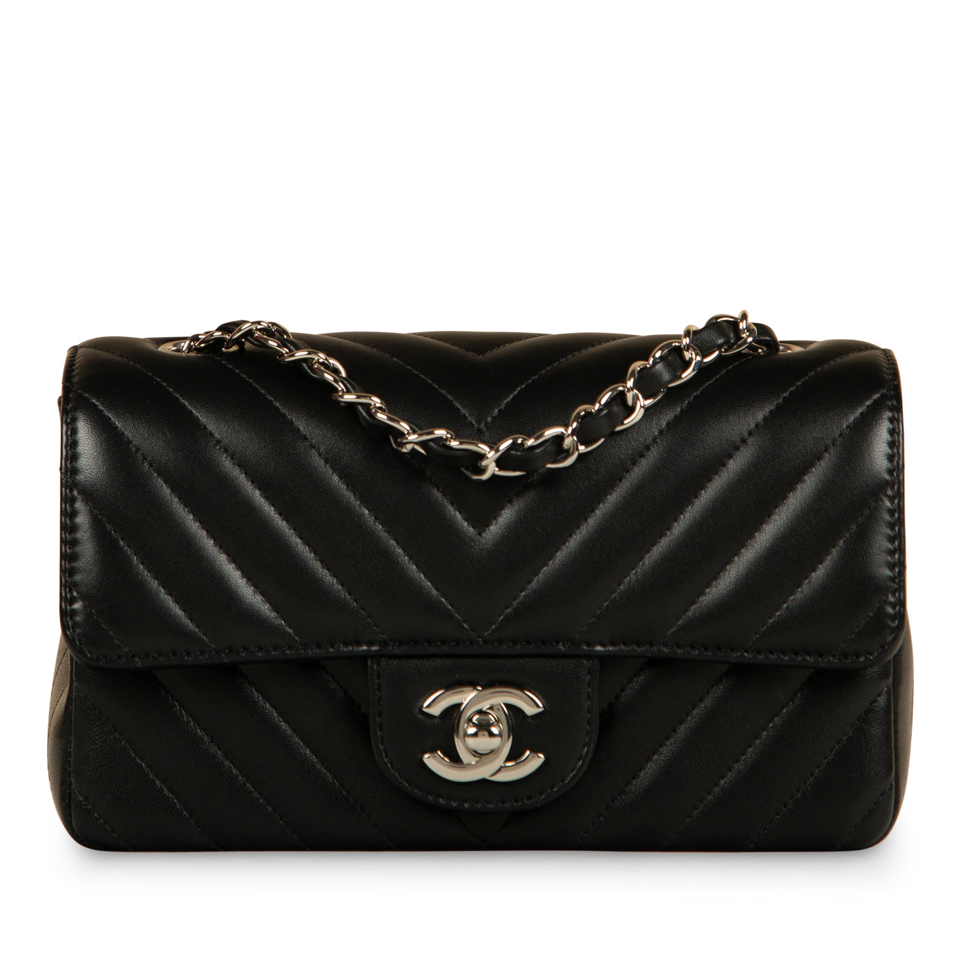 Chanel Classic Flap Lambskin Black Shoulder Bag Style 180