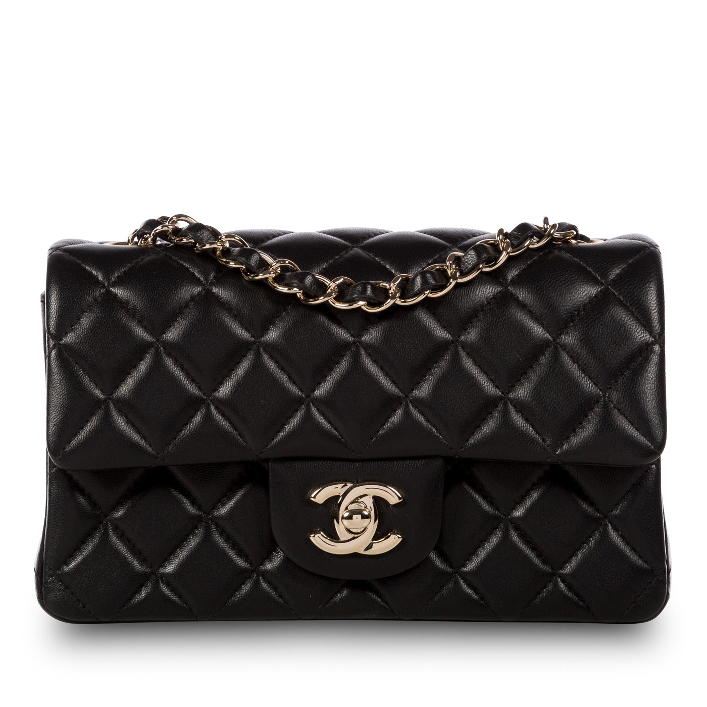 Chanel Classic Flap Lambskin Black Shoulder Bag Style 196
