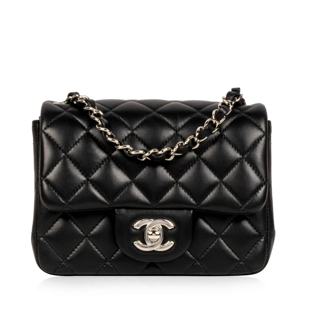 Chanel Classic Flap Lambskin Black Shoulder Bag Style 235