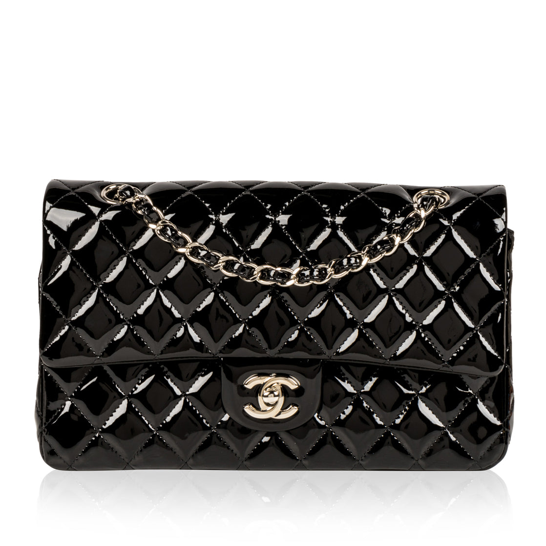 Chanel Classic Flap Patent Leather Black Shoulder Bag Style 6