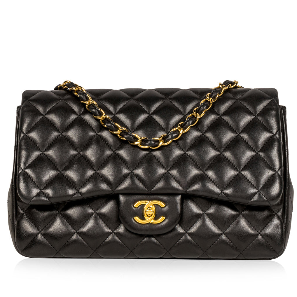 Chanel Classic Flap Lambskin Black Shoulder Bag Style 80
