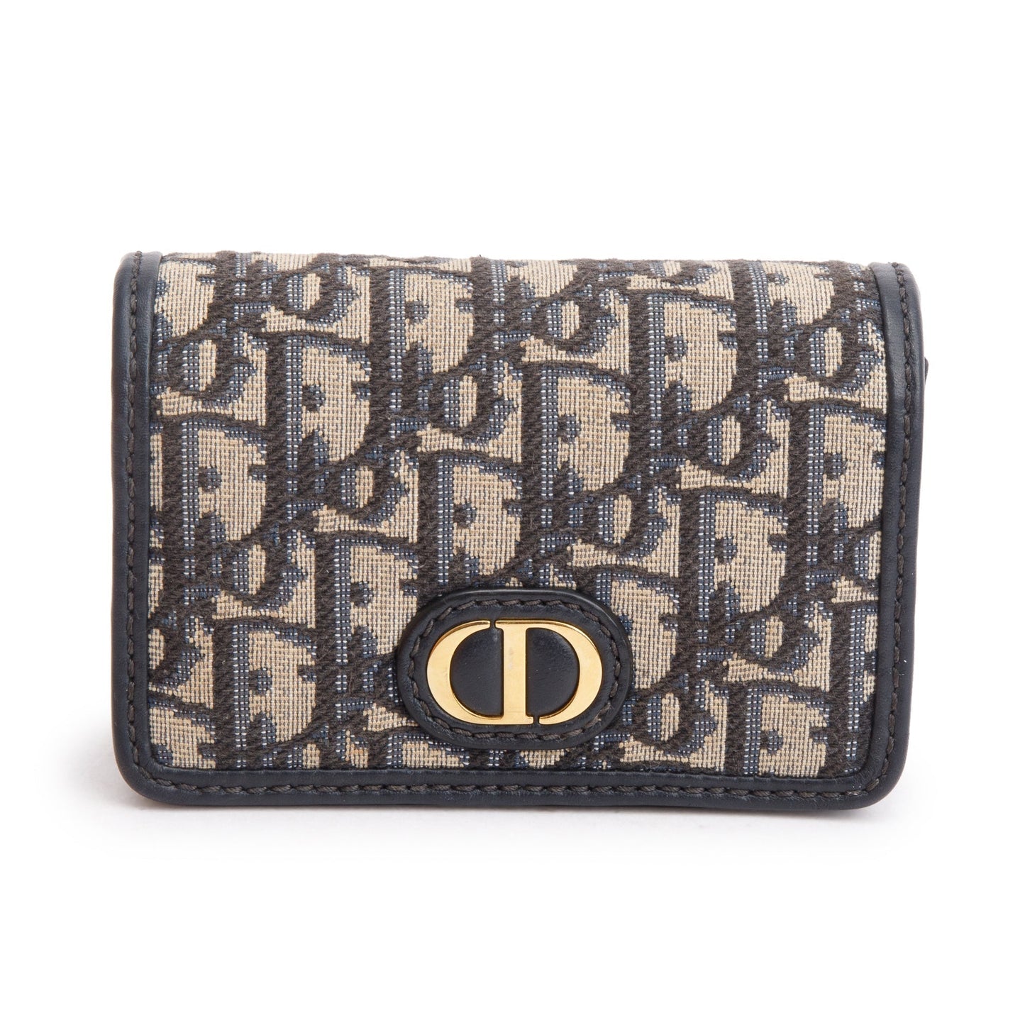 Christian Dior 2022 Navy Oblique Nano 30 Montaigne 2-In-1 Pouch Bag