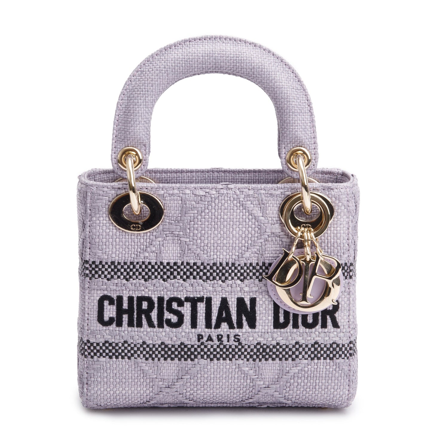 Christian Dior 2024 Purple Cannage Raffia Mini Lady D-Lite Bag