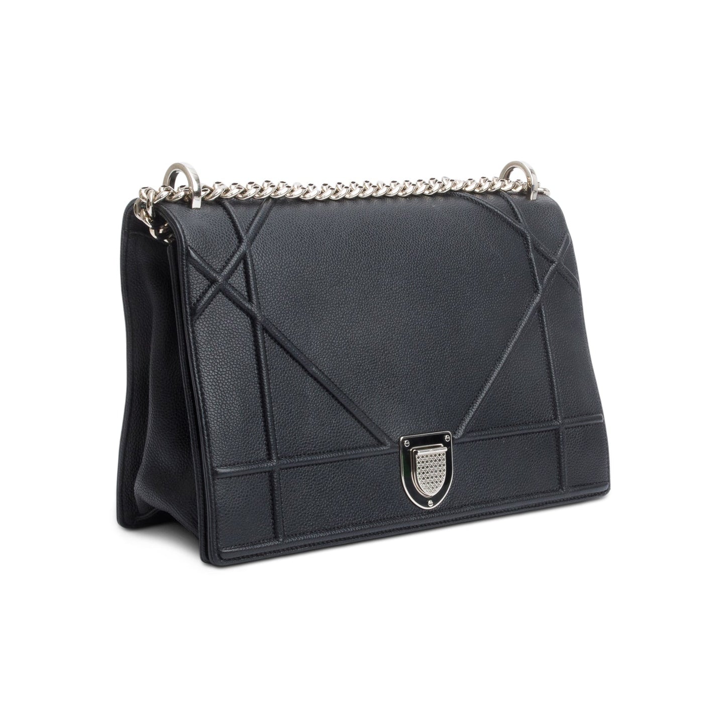 Christian Dior Black Calfskin Leather Medium Diorama Flap Bag