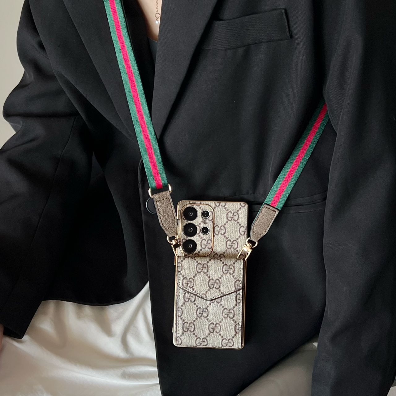 Crossbody LV Style Samsung Galaxy Phone Case