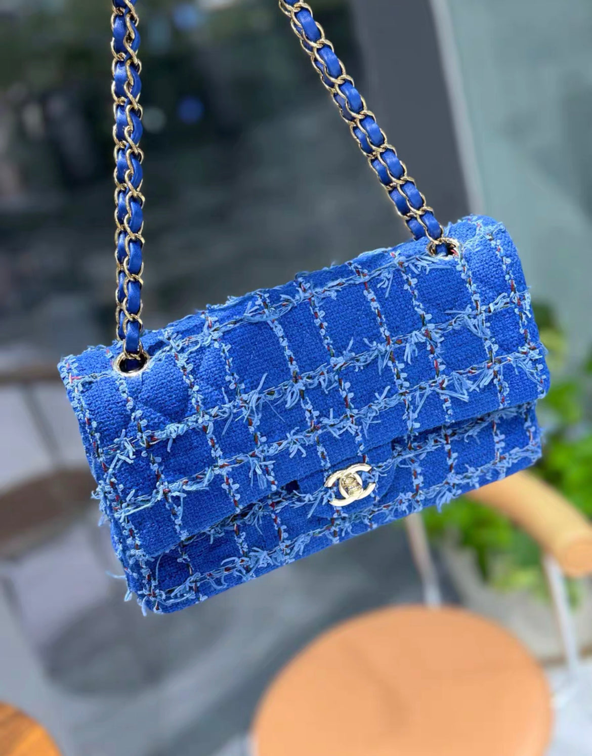 Chanel Timeless Tweed Blue Crossbody