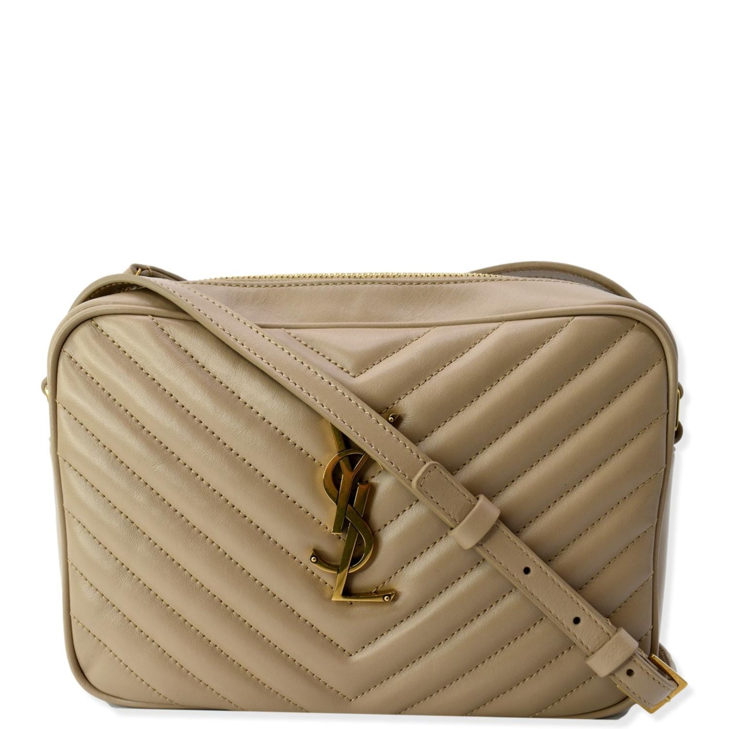 Saint Laurent Lou Leather Beige Crossbody