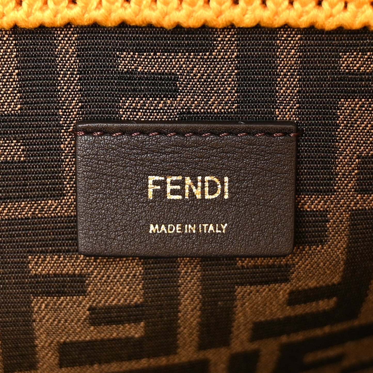 Fendi Crochet Vitello King Logo Plexiglass Medium Fendi Sunshine Shopper Tote Mimosa Panna