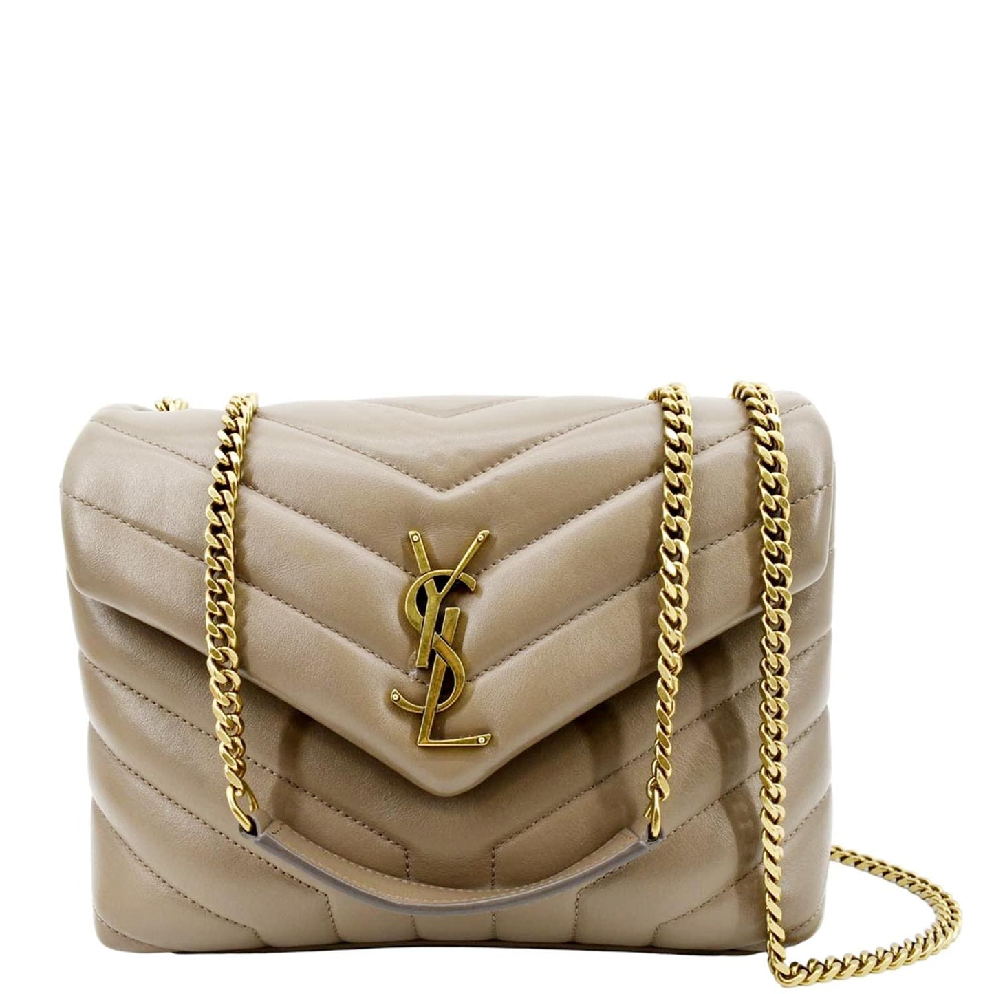 Saint Laurent Loulou Leather Beige Crossbody