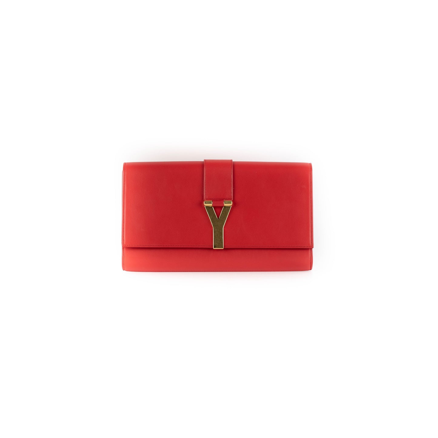 Saint Laurent Luxury Leather Red Clutch