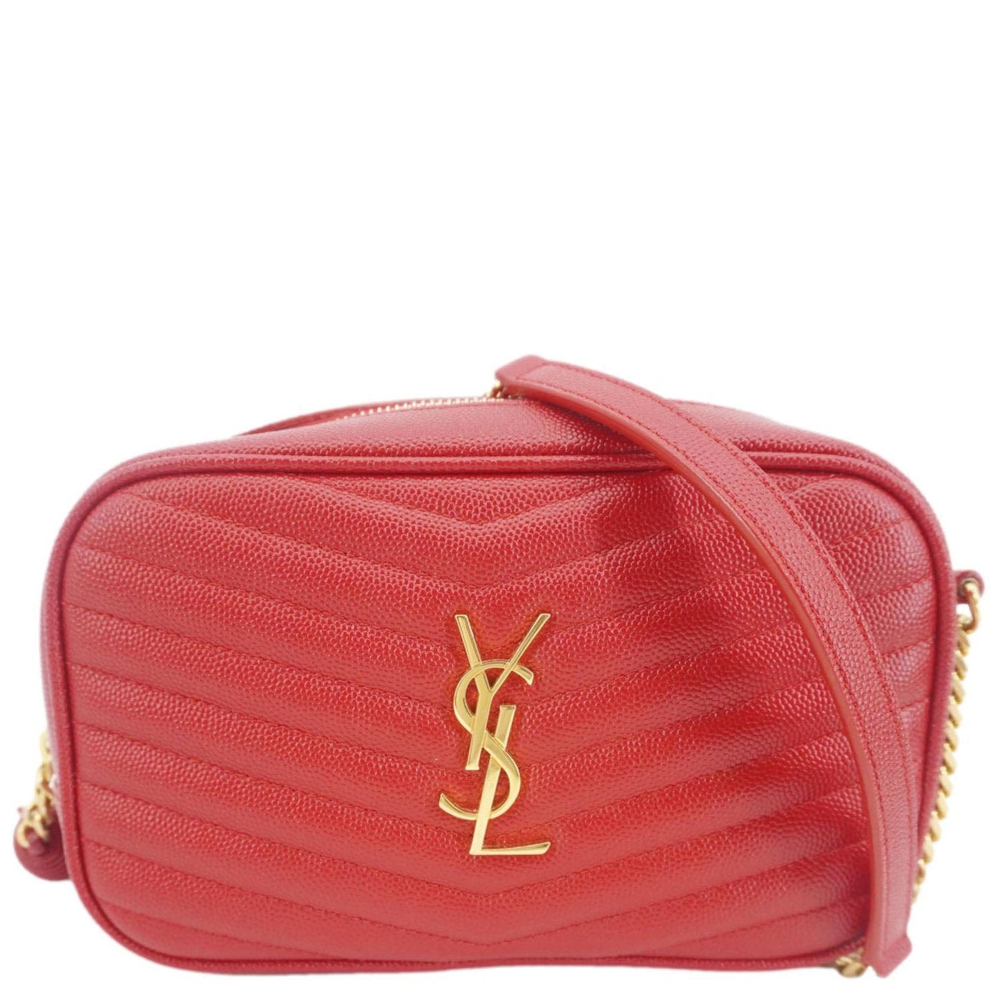 Saint Laurent Lou Leather Red Crossbody Style 15