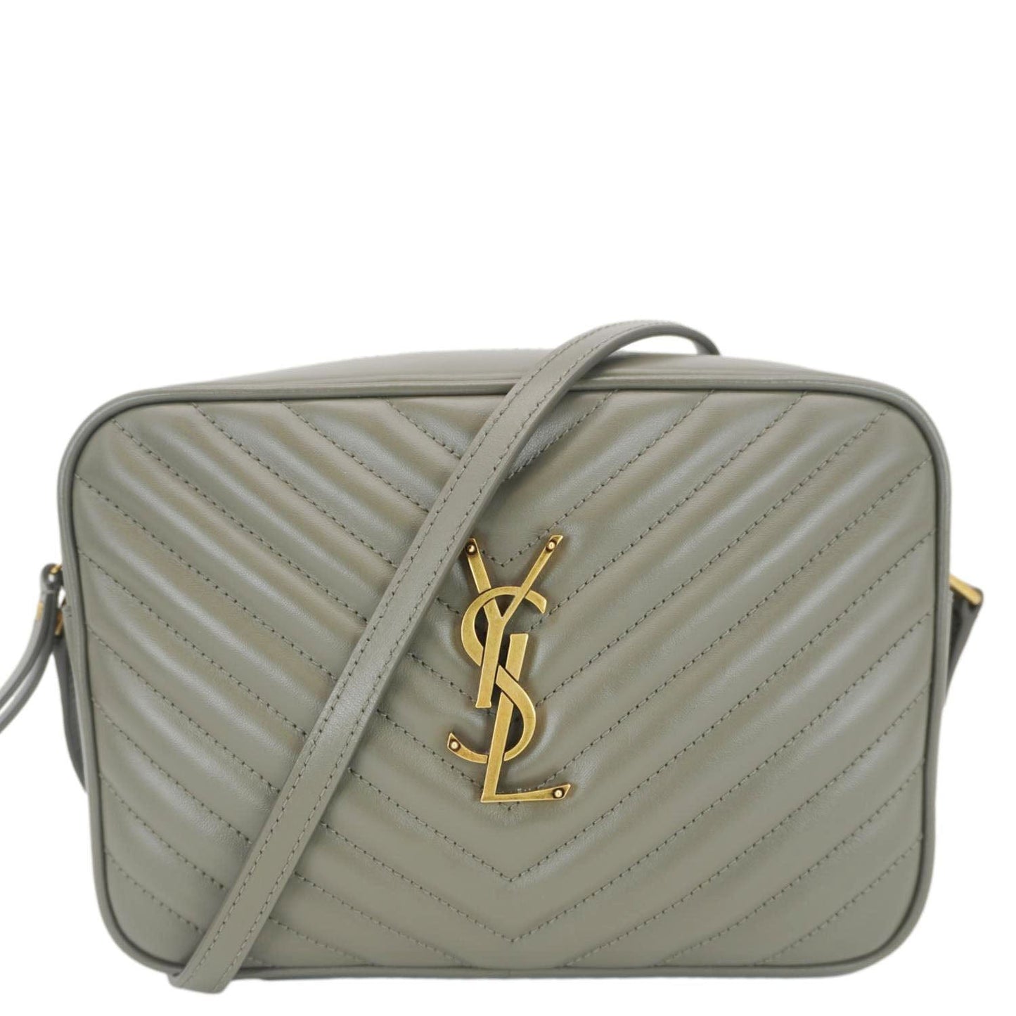 Saint Laurent Monogram Leather Red Shoulder Bag Leather