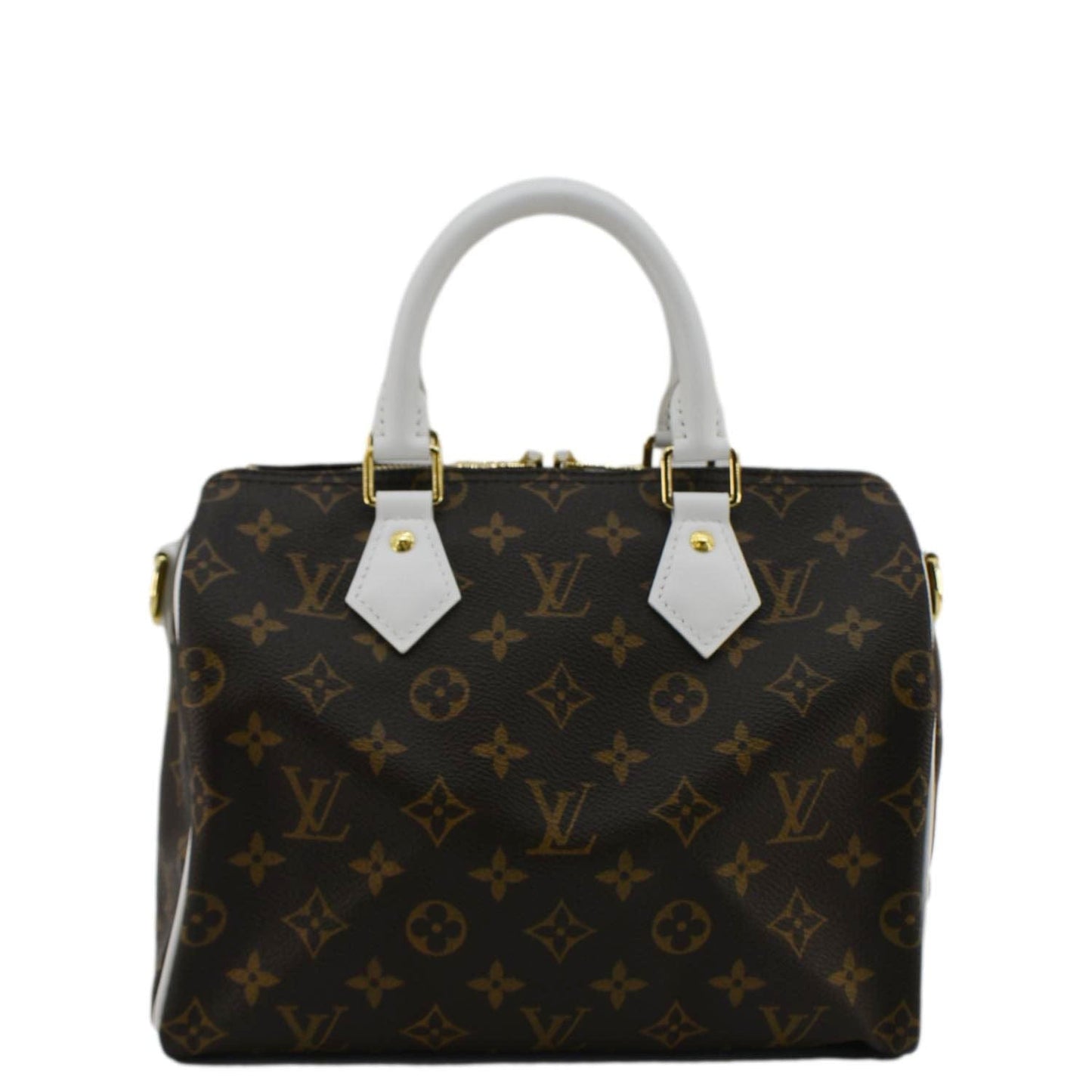 LOUIS VUITTON Speedy 25 Bandouliere LV Match Monogram Canvas Satchel Bag White