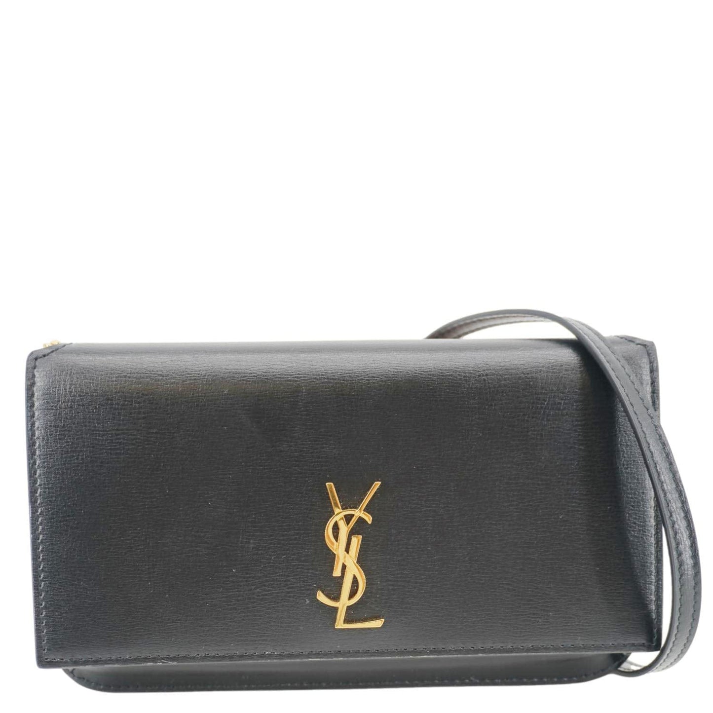 Saint Laurent Cassandre Leather Black Shoulder Bag