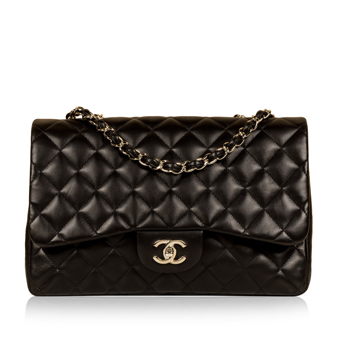 Chanel Classic Flap Lambskin Black Shoulder Bag Style 76