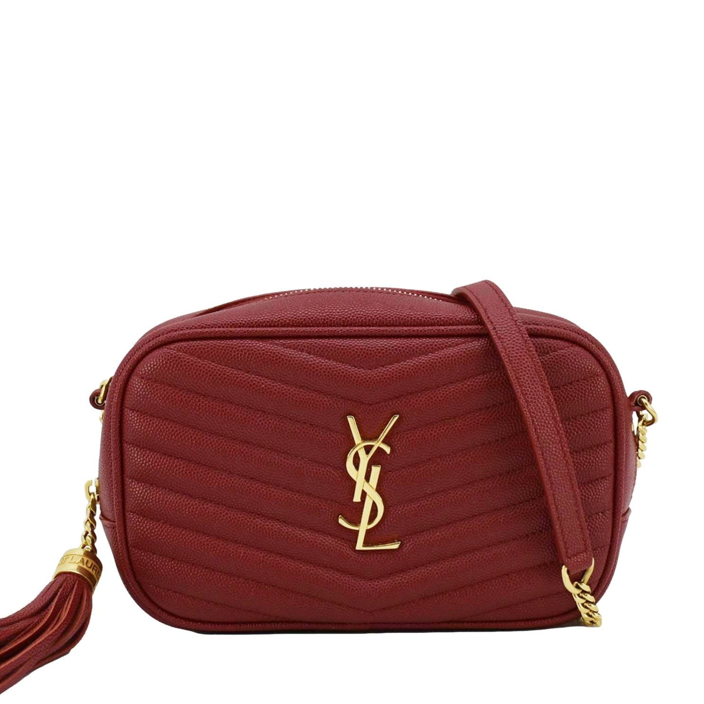 Saint Laurent Lou Leather Red Crossbody Style 14