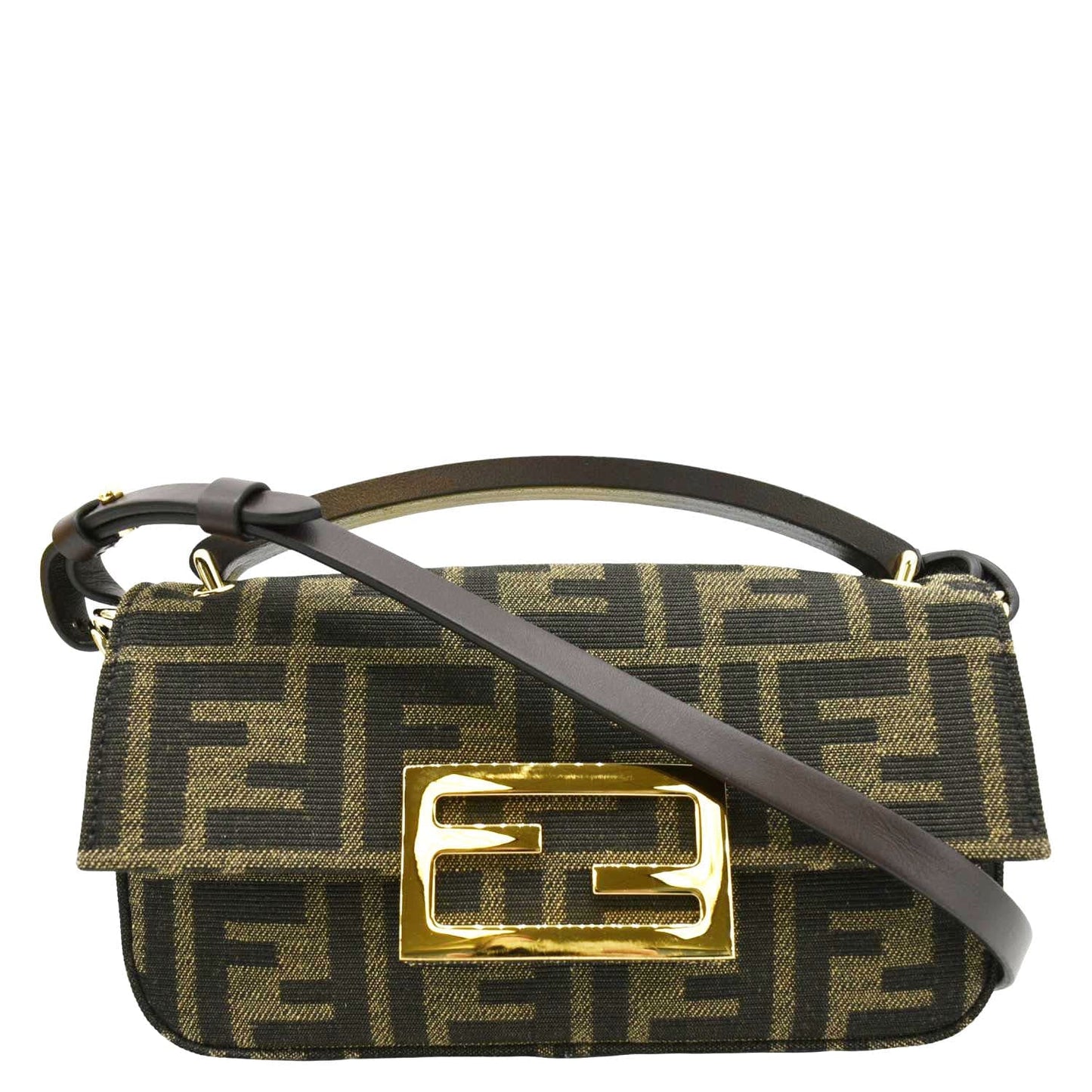 Fendi Baguette Canvas Brown Shoulder Bag Style 2