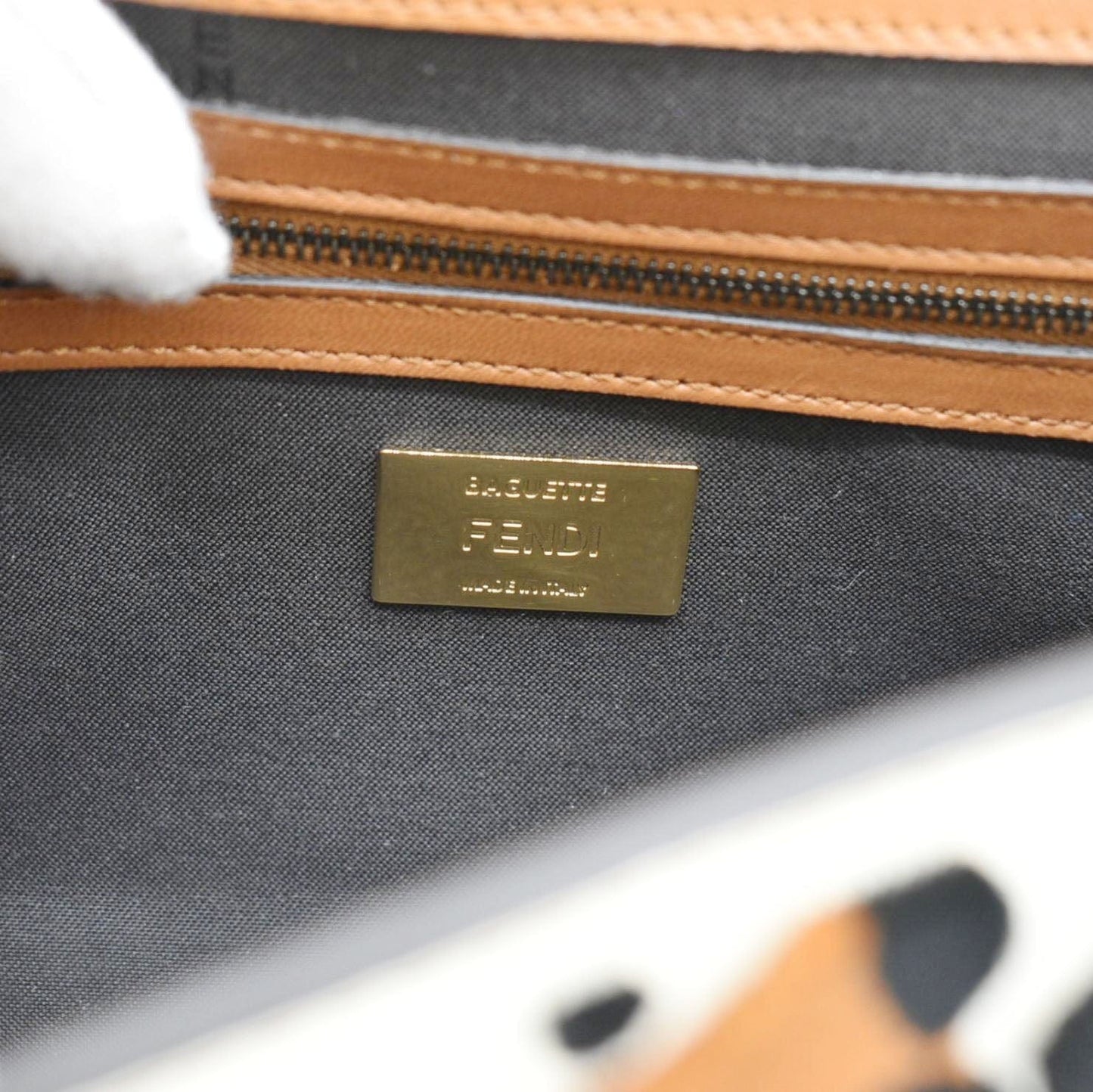 Fendi Baguette Leather Brown Shoulder Bag