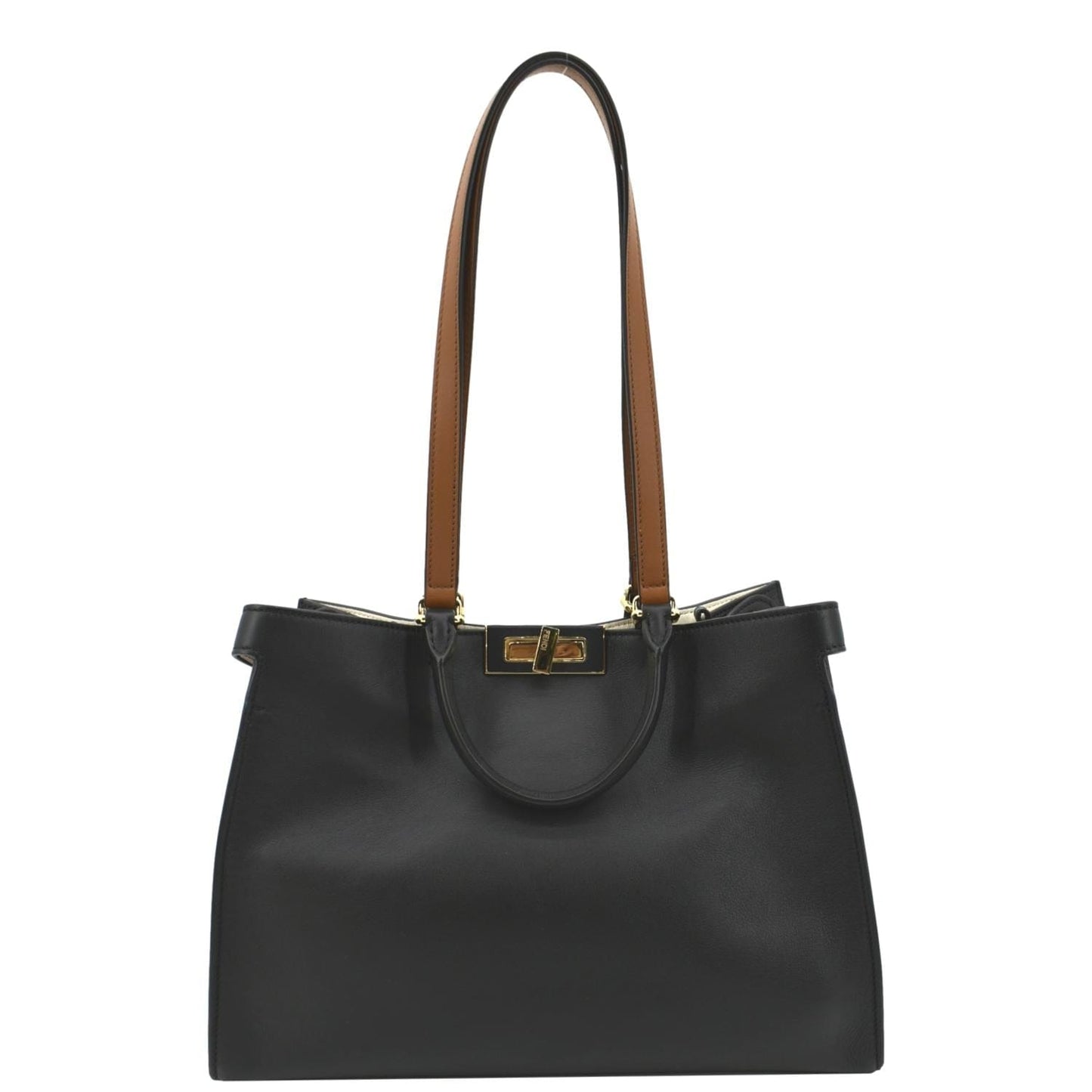Fendi Peekaboo Leather Black Tote Bag