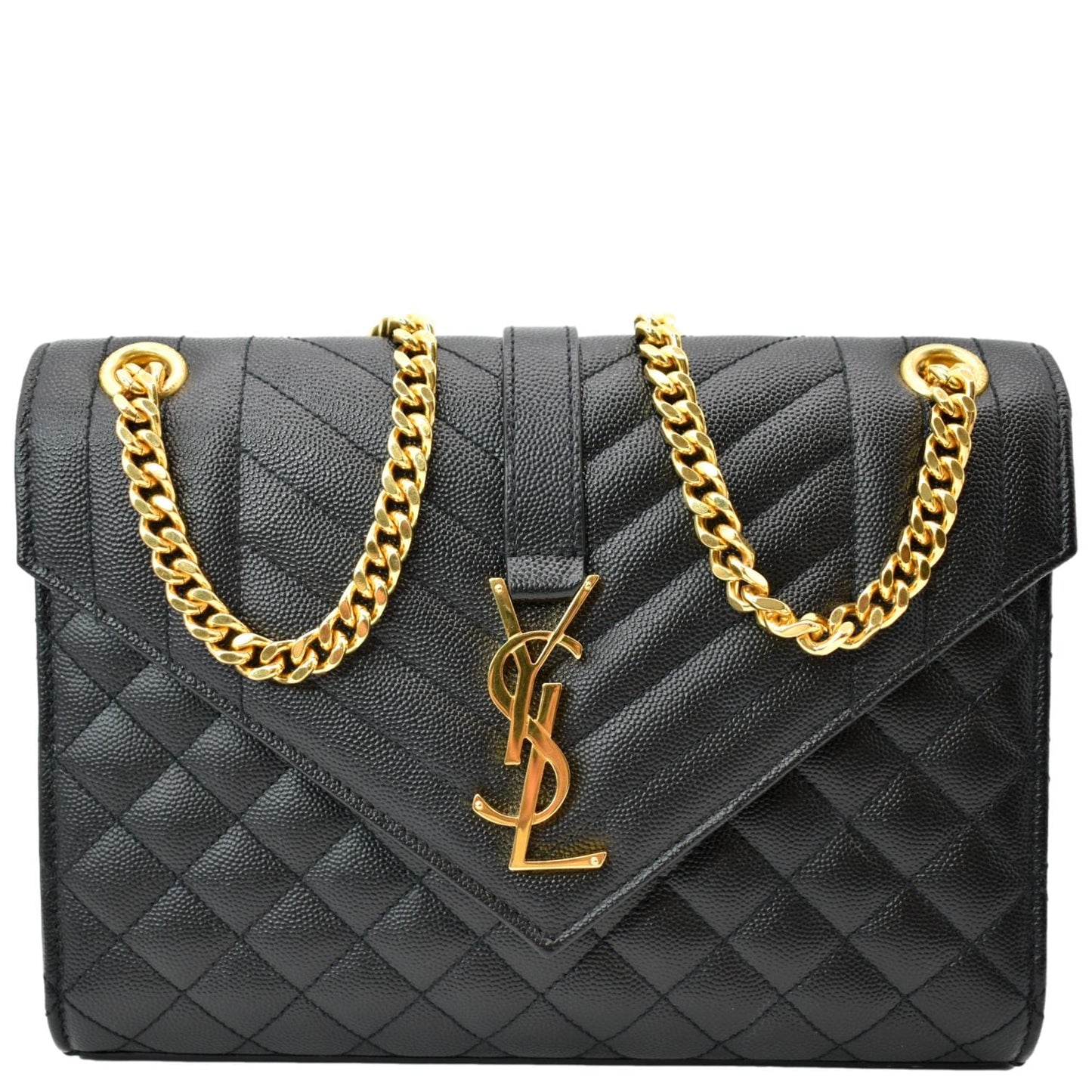 Saint Laurent Envelope Leather Black Shoulder Bag Style 11
