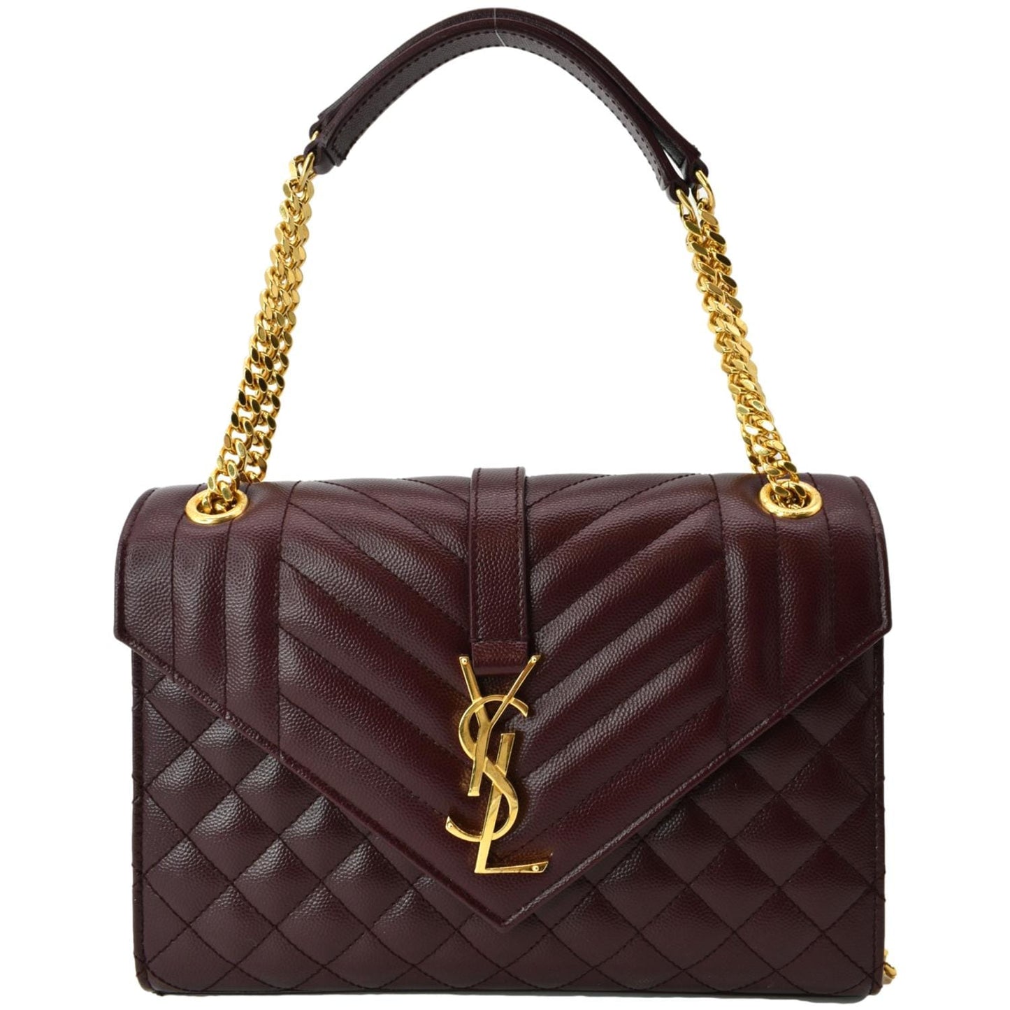 Saint Laurent Envelope Leather Red Shoulder Bag Style 5