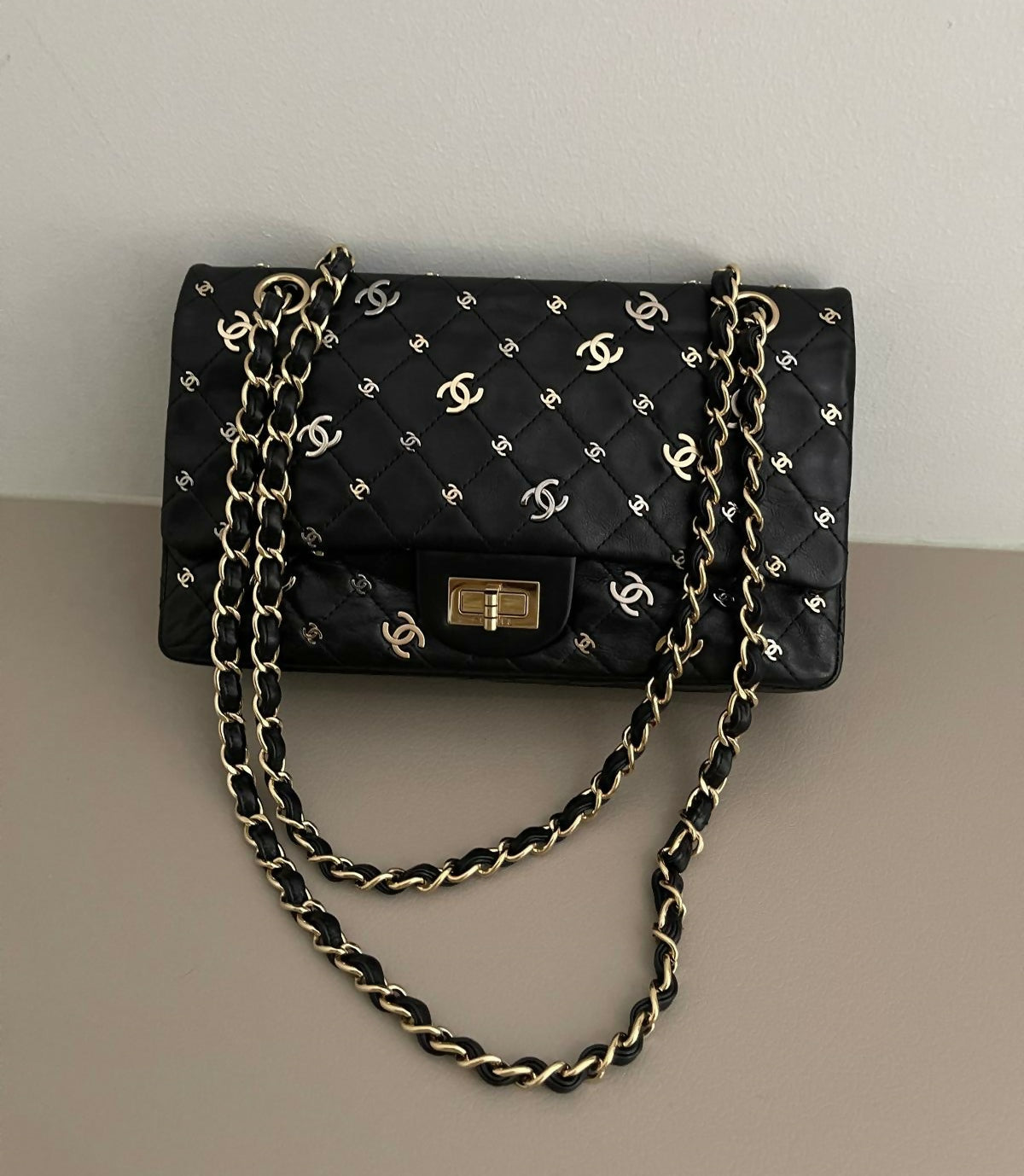 Chanel Medium 2 55 Reissue Punk Cc Charm Flap Bag