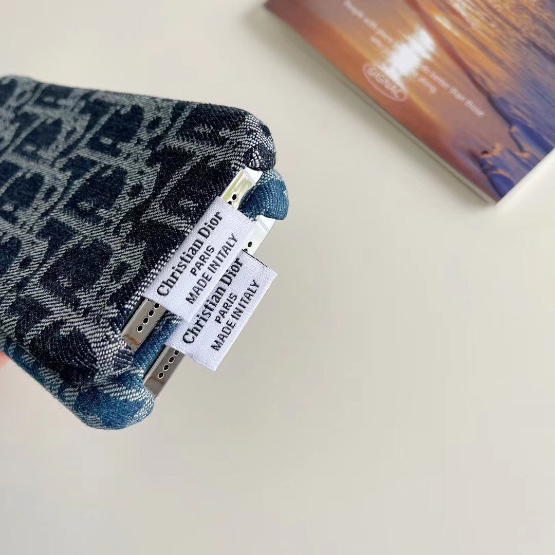 Dior iPhone Case Denim Fabric Design for iPhone