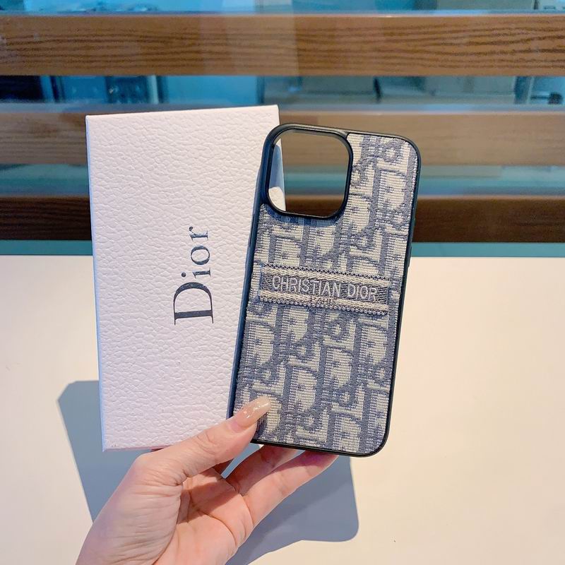 Stylish Fabric Canvas iPhone Case Dior Style