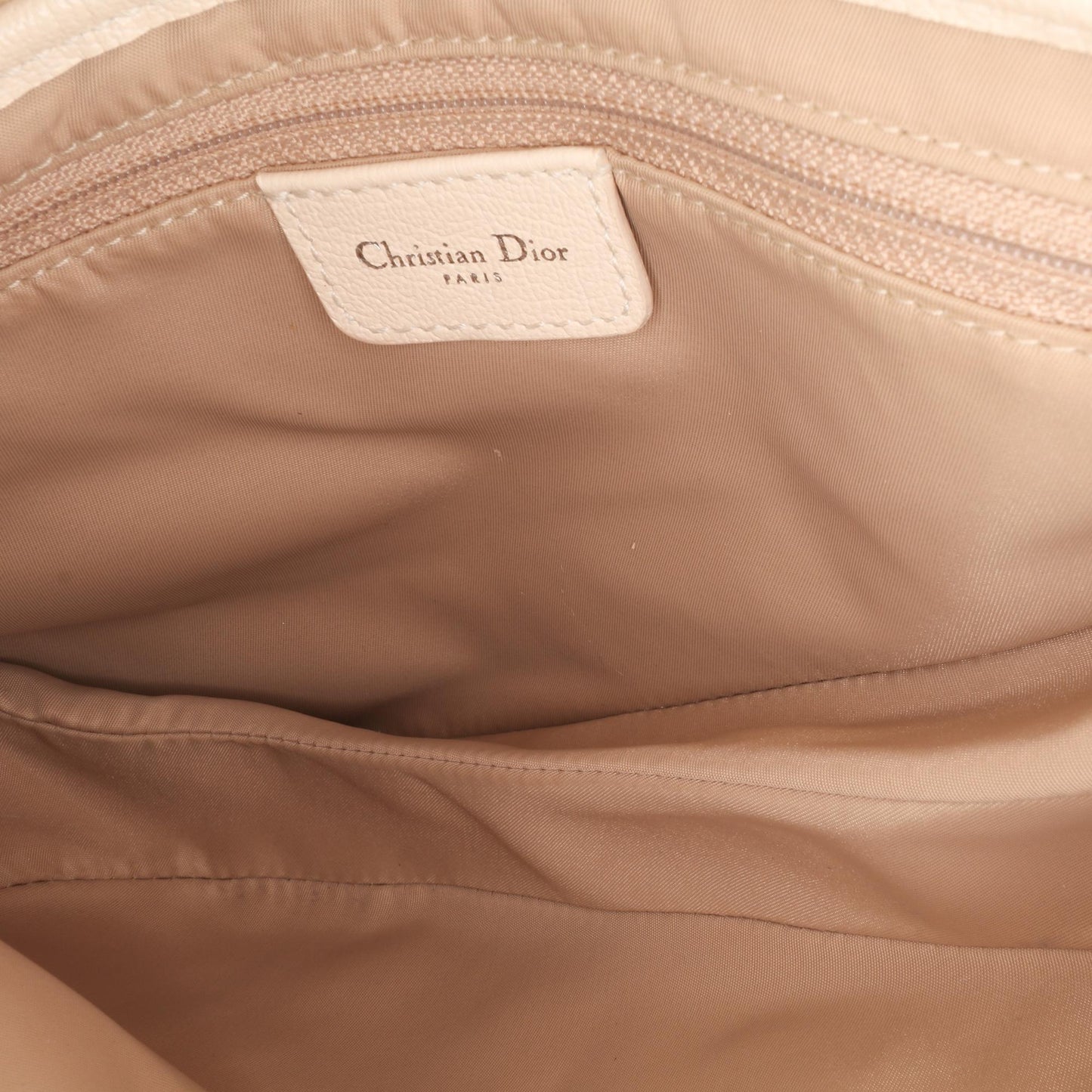 Dior Woven Trim Grained Calfskin Saddle Bag