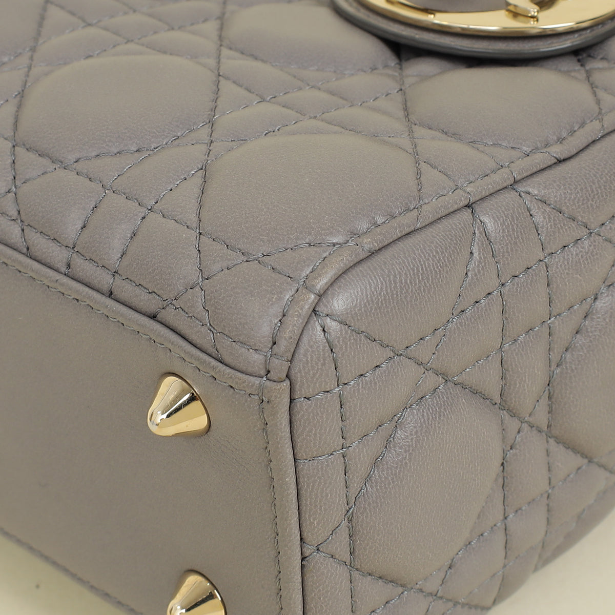Christian Dior Grey My Abcdior Lady Dior Small Bag