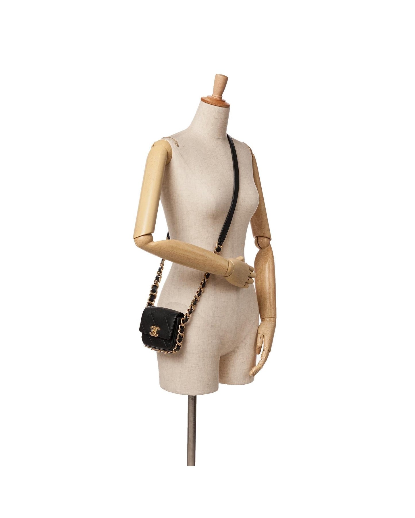 Quilted Leather Chain Flap Crossbody Bag