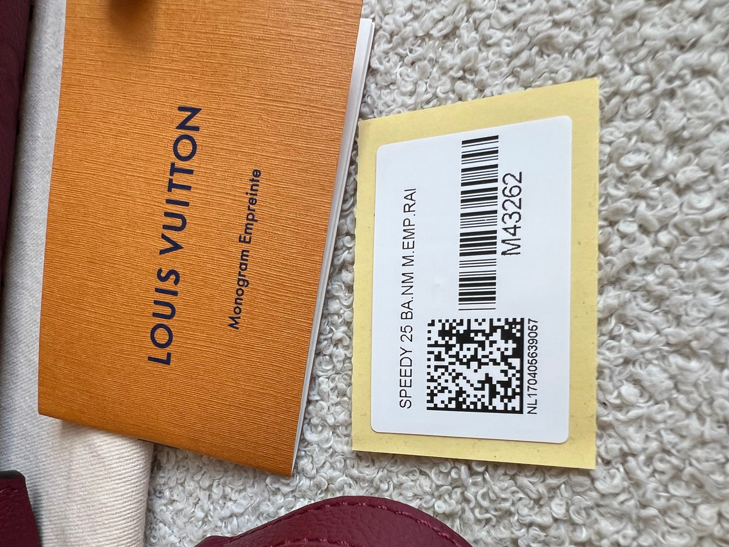 Louis Vuitton Speedy 25 Raisin Empreinte (RRP £1,840)