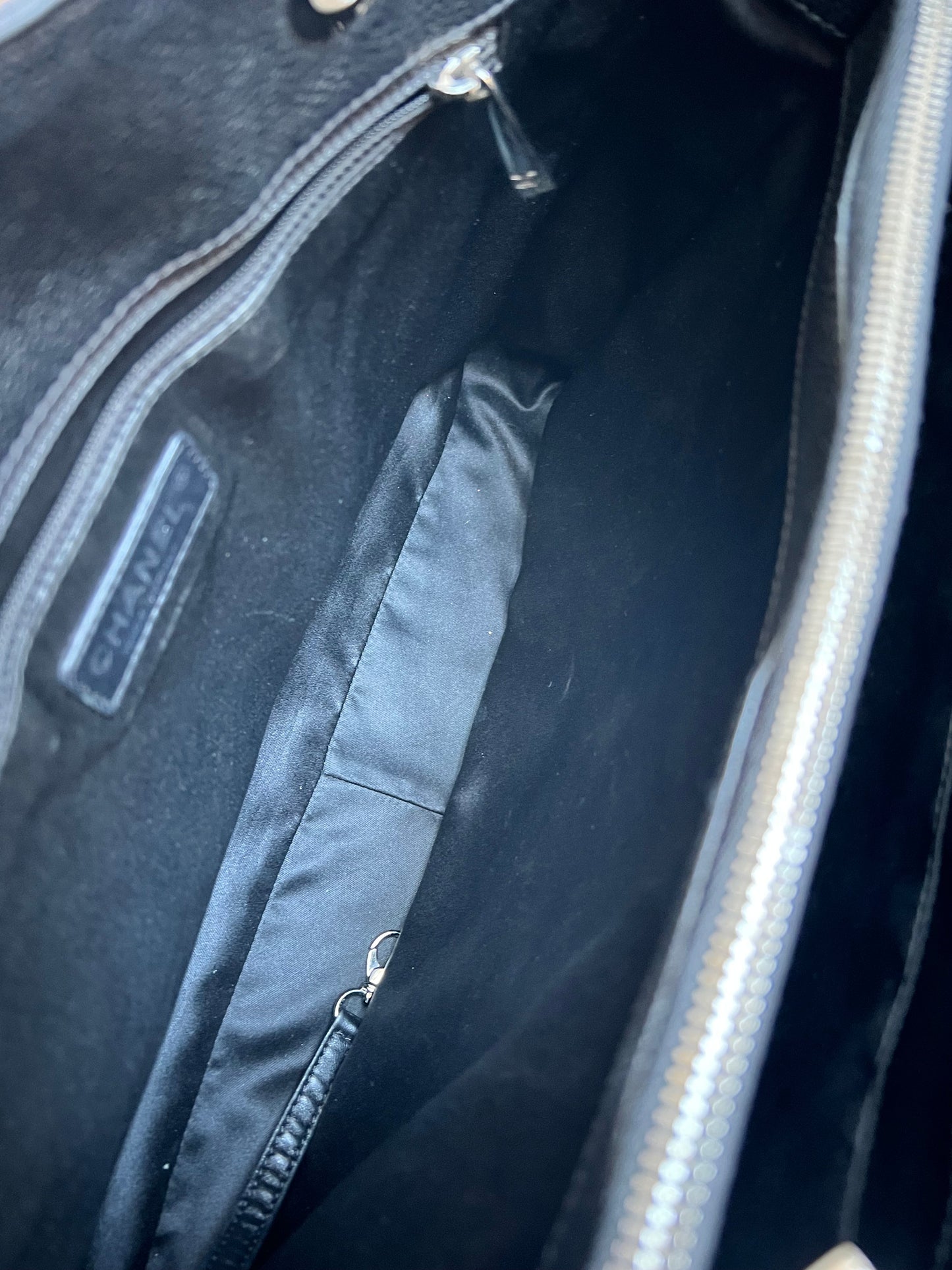 Chanel Black Caviar Grand Shopper Tote (GST) Silver Hardware