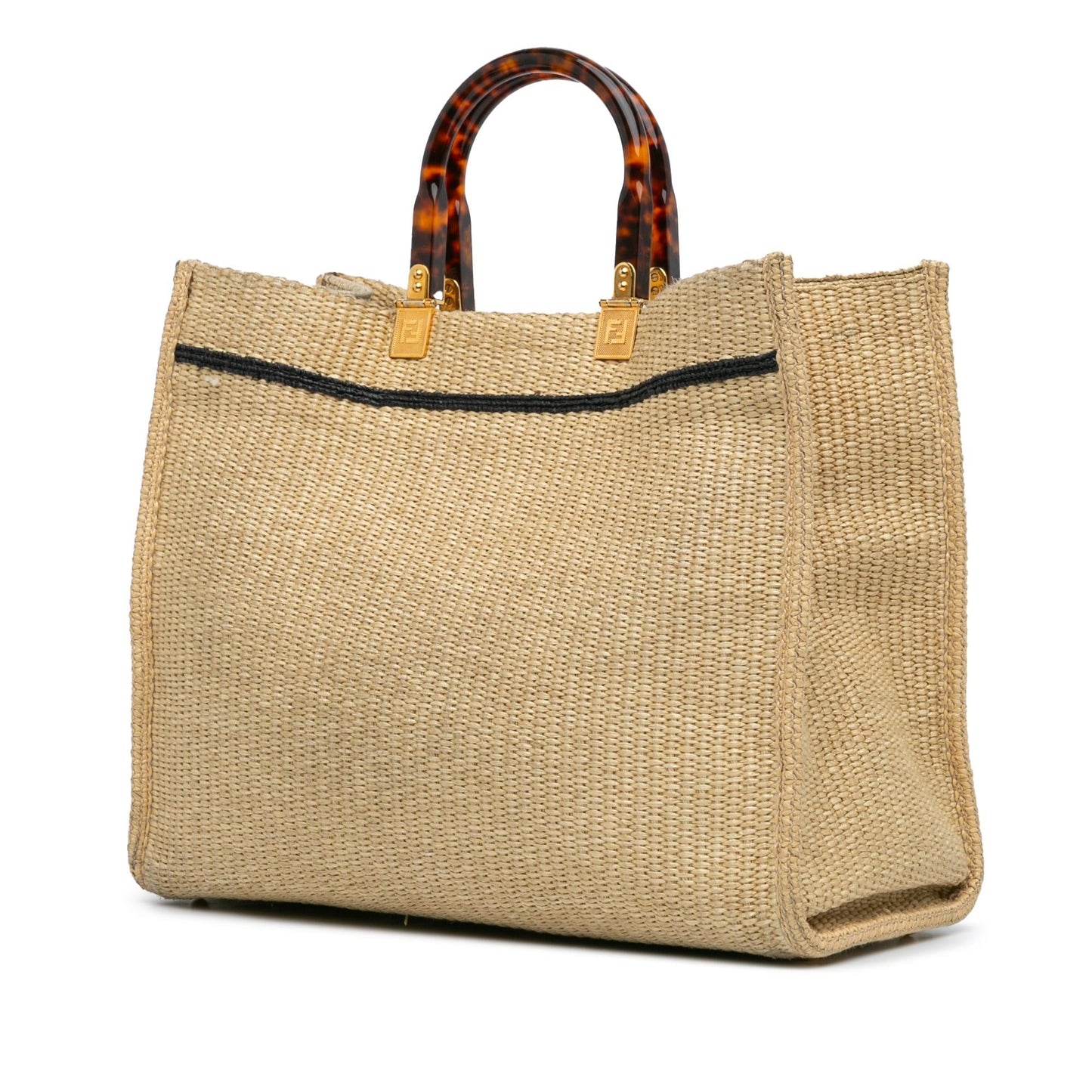 Fendi Zucca Embossed Chain Midi Baguette