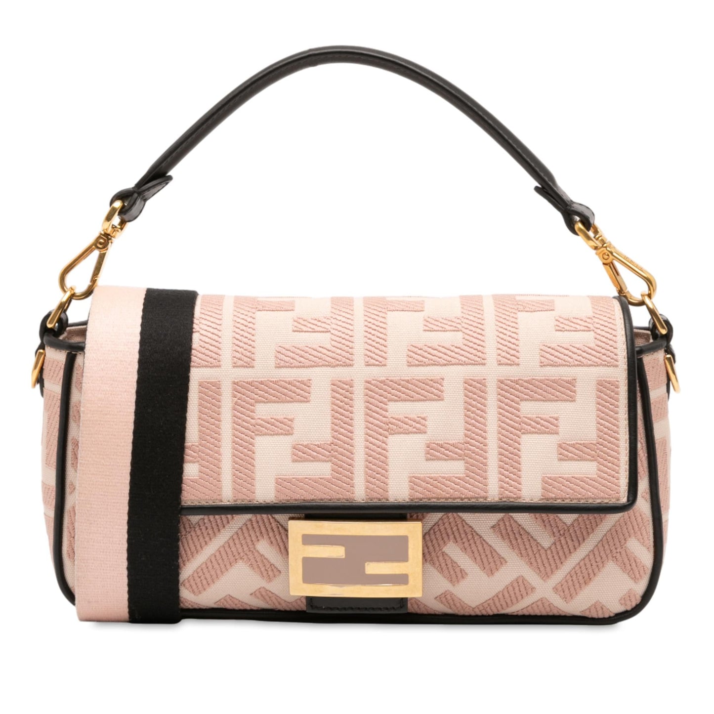 Fendi Baguette Canvas Red Shoulder Bag Style 46