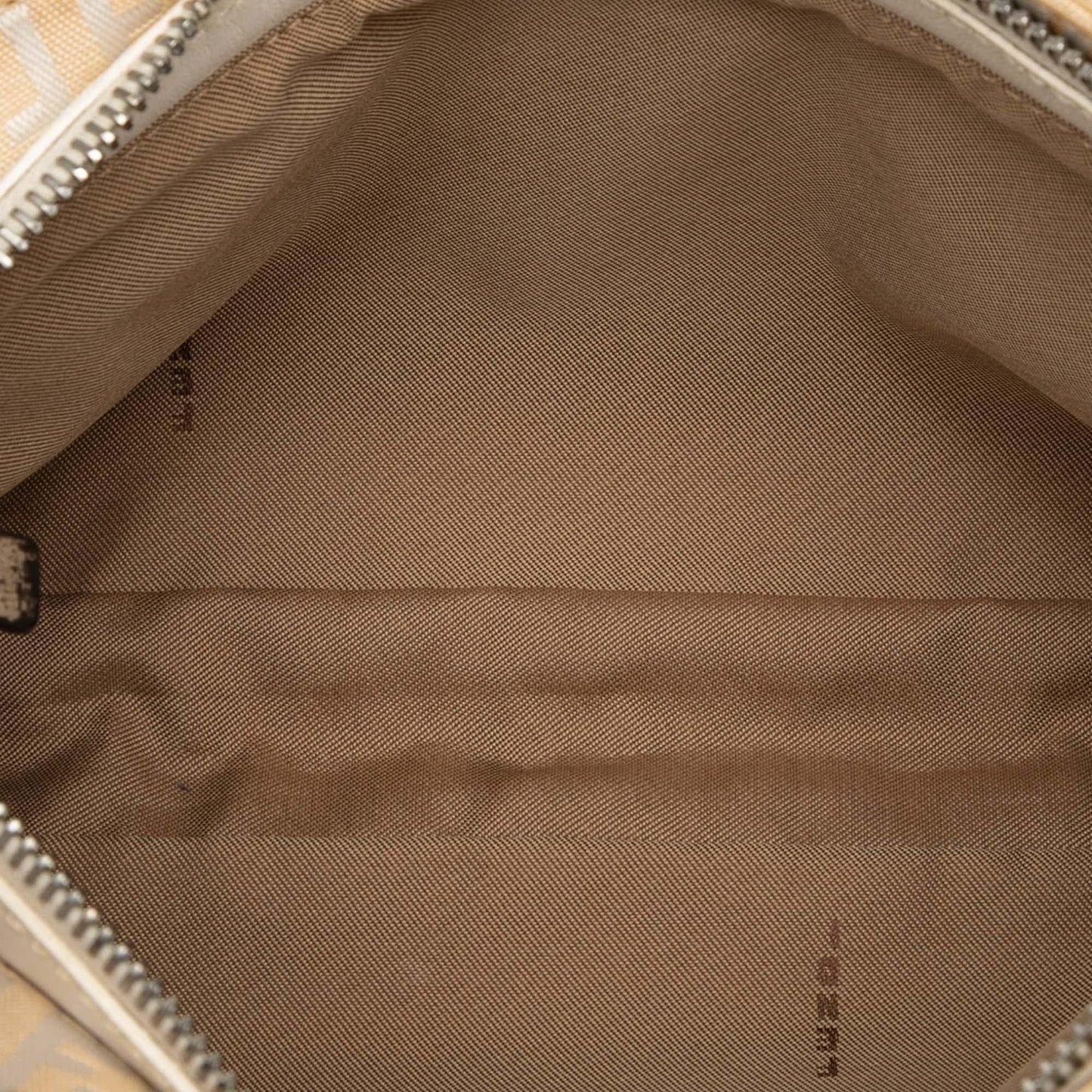 Fendi Zucchino Canvas And Metallic Leather Compilation Shoulder Bag