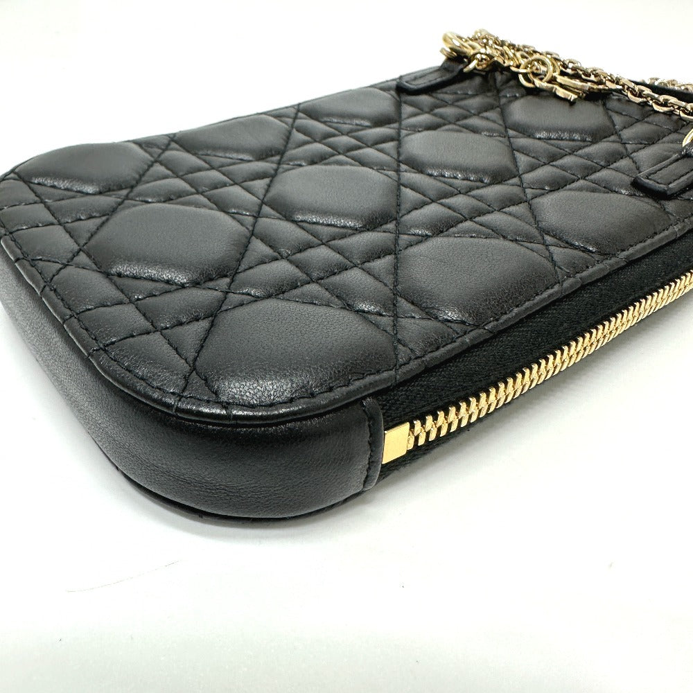 Christian Dior Shoulder Bag S0842ONMJ leather black Canage Phone case Women