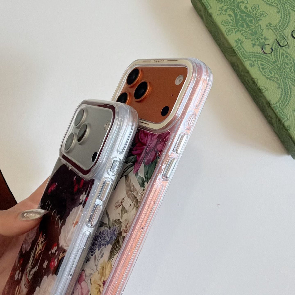 Gucci Clear Case Print Pattern Iphone 14-17 / Pro / Pro Max / 18 Pro / 18 Pro Max