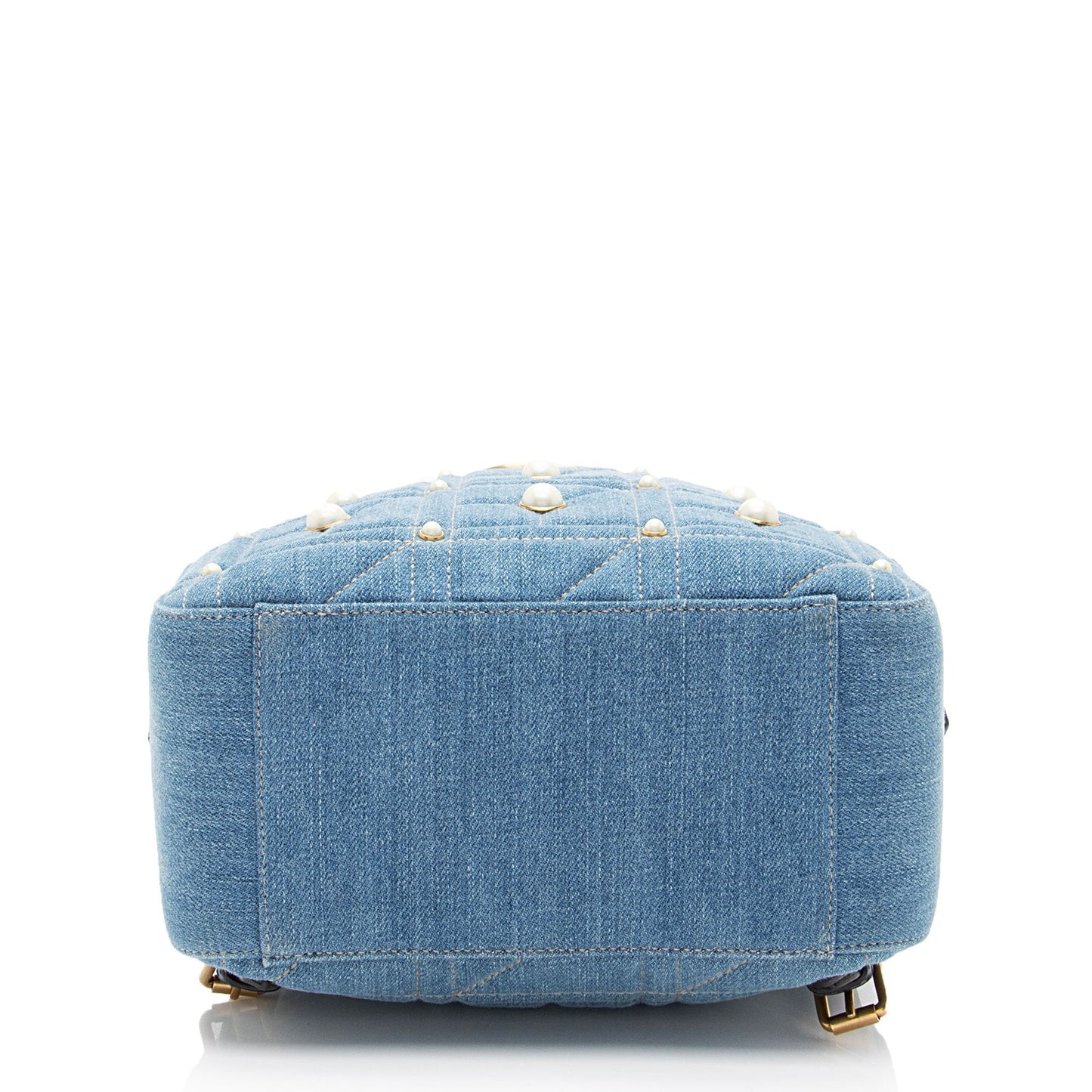 Gucci Matelasse Denim Pearl GG Marmont Backpack