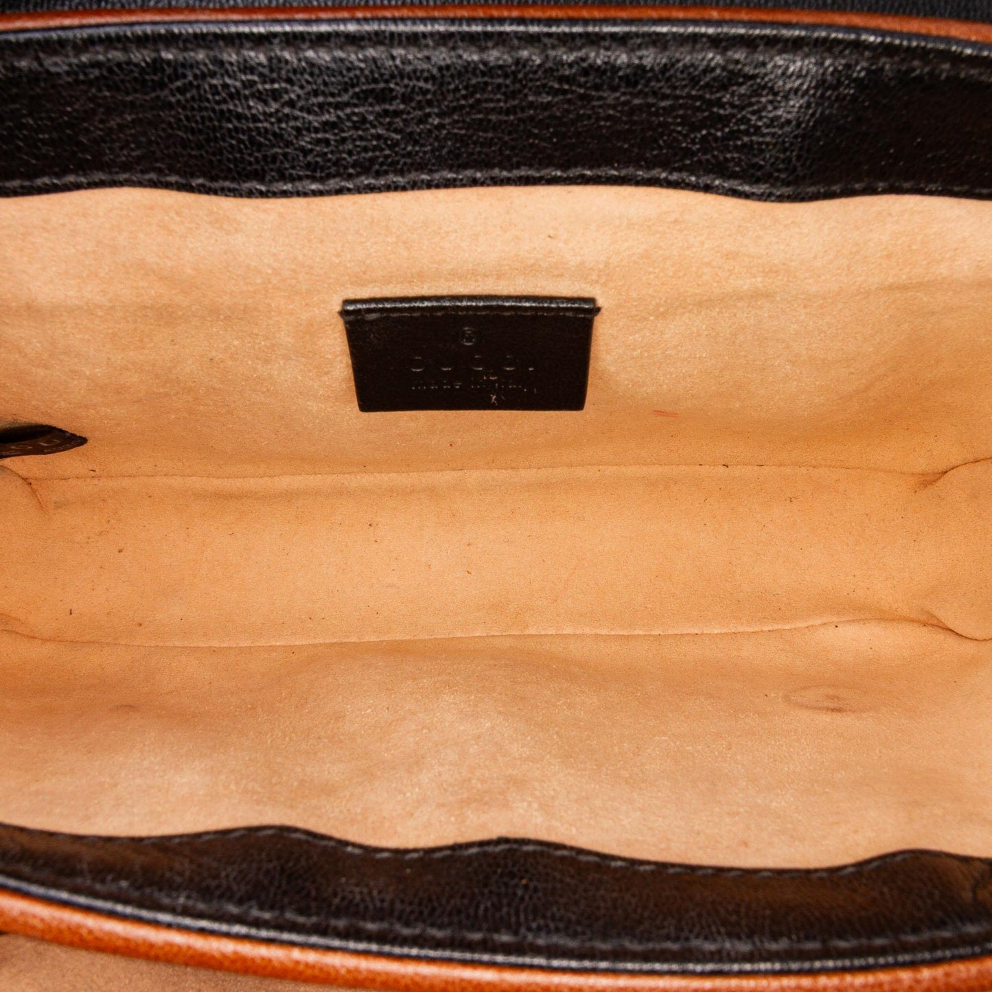 Gucci Mini GG Supreme and Calfskin Padlock Flap Pocket Satchel