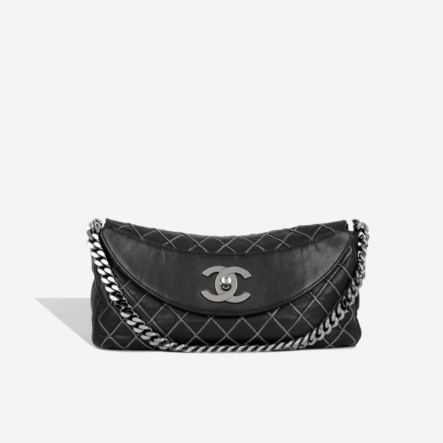 Chanel Classic Flap Lambskin Black Shoulder Bag Style 13
