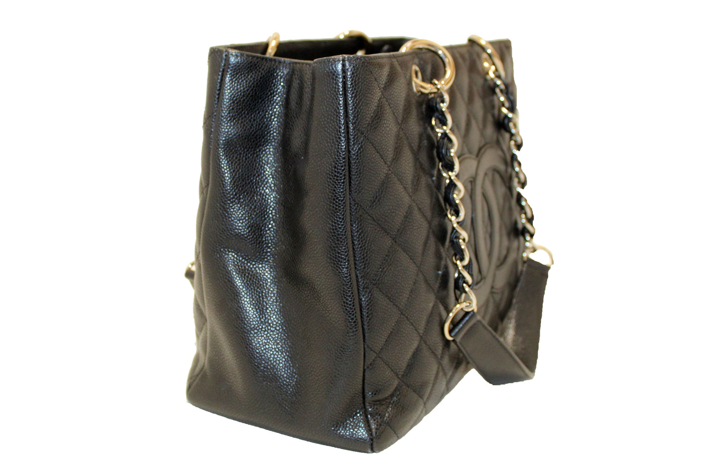 Chanel Quilted Caviar Leather Black Tote Style 2