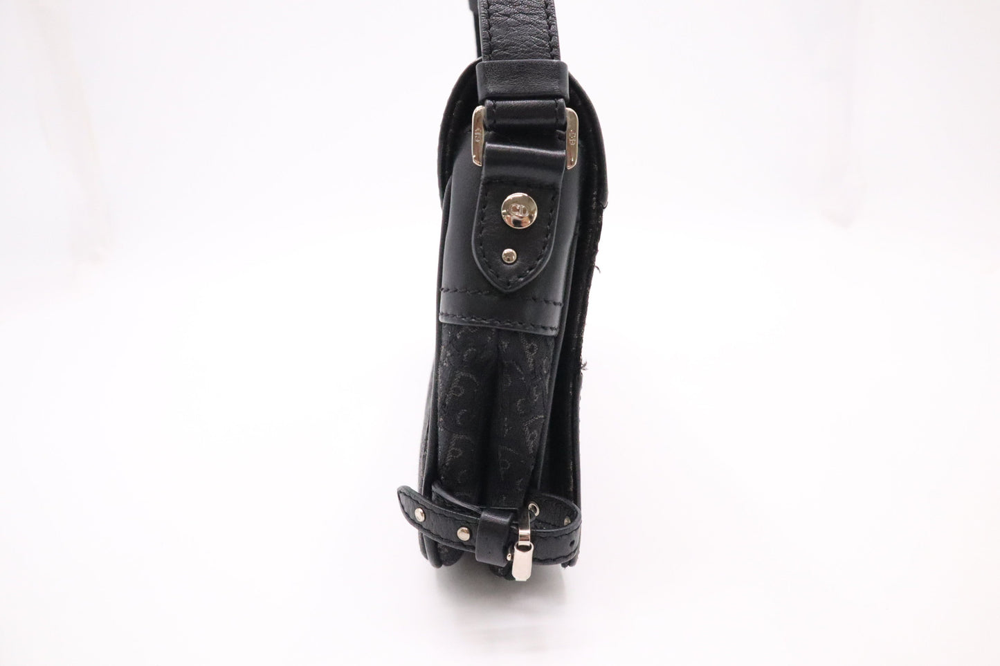 Dior Shoulder Bag in Black Canvas and Leather