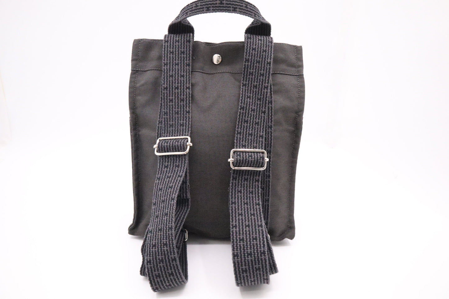 Hermes Herline Backpack In Grey Canvas