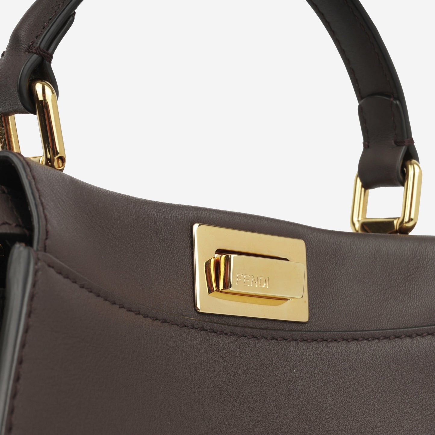 Fendi Peekaboo Leather Red Handbag Style 49